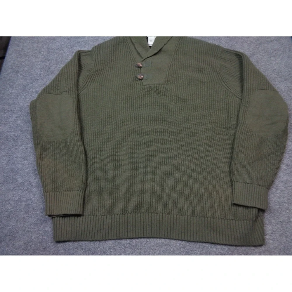 Duluth Brigadier Shawl Collar Sweater Mens 2XL Green Cotton Nylon Wool NWT